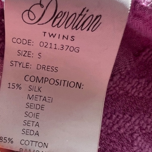 Devotion Twins Ella Dress, Small, Silk/Cotton Embroidered, Greek Designed - Picture 10 of 10